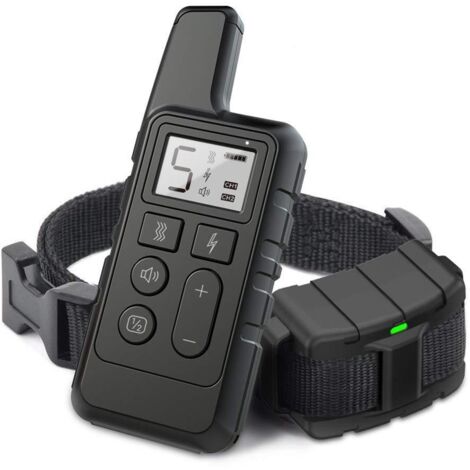 Sollbry Collar de adiestramiento para perros de 500 m, dispositivo de entrenamiento con control por vibración/pulso electrostático/advertencia, antiladridos, resistente al agua, color negro
