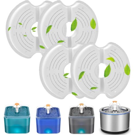 Sollbry Filtros de repuesto para fuente de mascotas de acero inoxidable de 2,5 L, filtro de carbón activado para fuente de 2 L (4 unidades) (1/5)