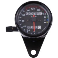 Sollbry Odómetro para motocicleta, 1 unidad, universal, velocímetro, indicador de señal, pantalla digital dual (negro)