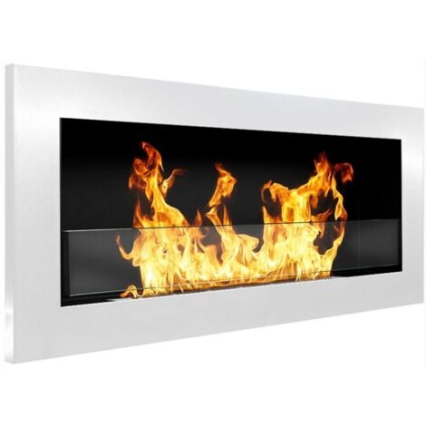 Camino a Bioetanolo Seulo, Caminetto Capacità 0.75 lt, Superficie Riscaldabile 25 m2, Potenza (kw) 2.5, 90x12x40h cm Bianco
