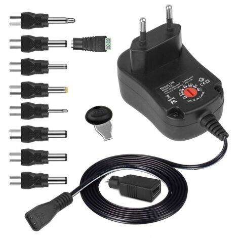 BEBUSINGOTO 12 W 3 V 4,5 V 5 V 6 V 7,5 V 9 V 12 V AC DC Netzteiladapter für Router-LED-Licht (1/5)