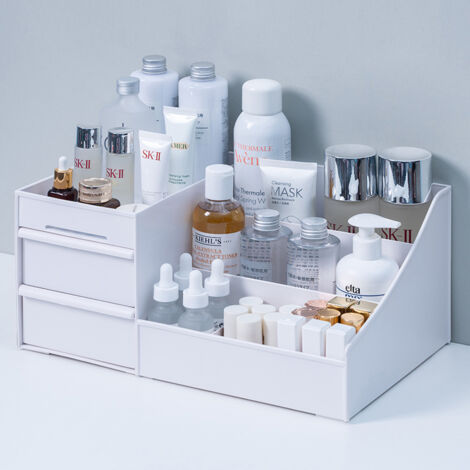 BEBUSINGOTO Make-up-Organizer für Kosmetik, große Kapazität, Kosmetik-Aufbewahrungsbox, Organizer für Schreibtisch, Schmuck, Nagellack, Make-up-Schubladenbehälter, nordisches Khaki (1/5)