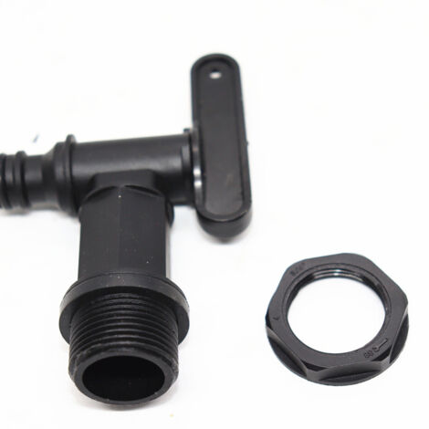 BEBUSINGOTO Kunststoff-Tankhahn, IBC-Wasserspeicherbox-Adapter, Gartenschlauch-Wasserhahn-Adapter, für Regenwassersammler, Kraftstofftank (Kunststoff) (1/4)