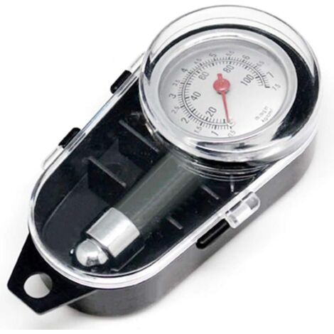 BEBUSINGOTO Reifendruckprüfer für Autos aus Metall, hochpräzises Manometer, 100 PSI / 7,5 Bar, kann entleert werden, schwarz (1/5)
