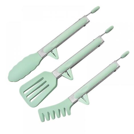 BEBUSINGOTO Silikon-Küchenzange, 4 x 28 cm große Küchenzangen, antihaftbeschichtete Edelstahlzange mit Silikonspitzen zum Kochen, Grillen und Backen