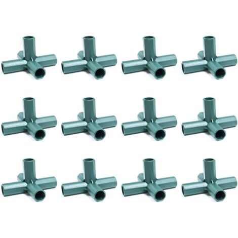 Produktbild von 10 Stück PVC 4-Wege-Winkelverbinder – 25mm Innendurchmesser, Möbelqualität Für Regale & Gewächshäuser