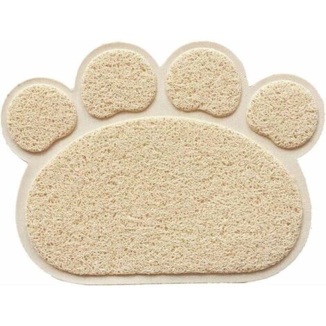 BEBUSINGOTO Katzenstreumatte, 30 x 40 cm, wasserdicht, rutschfest, Katzentoilettenmatte, leicht zu reinigen, Katzenstreumatte, Farbe: Beige (1/5)