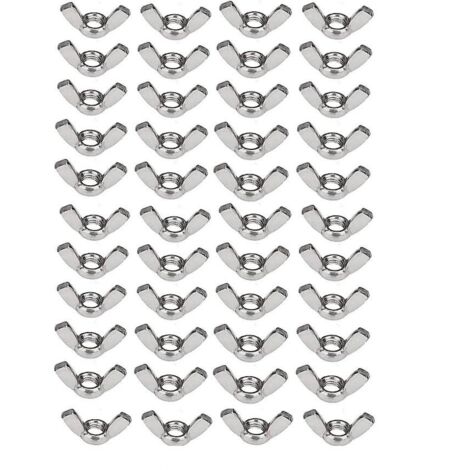 BEBUSINGOTO 50 Stück Flügelmuttern aus Edelstahl 304 M6 (1/4 Zoll) – Handdreh-Befestigungsmaterial (1/5)