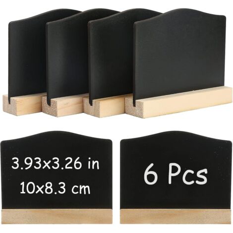 BEBUSINGOTO 6er-Pack Mini-Kreidetafel-Schilder, Küchennotizen-Kreidetafeln mit Ständern, 10 x 7,5 cm, kleine Tafel