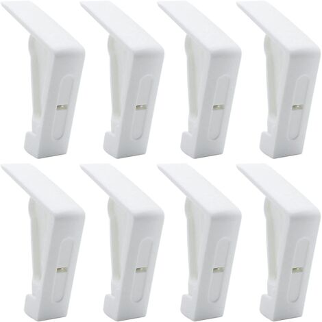 BEBUSINGOTO weiße Tischdeckenclips aus Kunststoff für Gartentische – verstellbare Federclips für Gartentischdecken, Picknicks, Hochzeitsfeiern und Grillfeste (1/5)