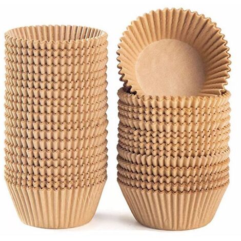BEBUSINGOTO Papiermuffinförmchen, 100 Stück (Standardgröße), Naturpapier, fettabweisend und ungebleicht, für Partys, Geburtstage, Hochzeiten und zum Backen. (1/5)