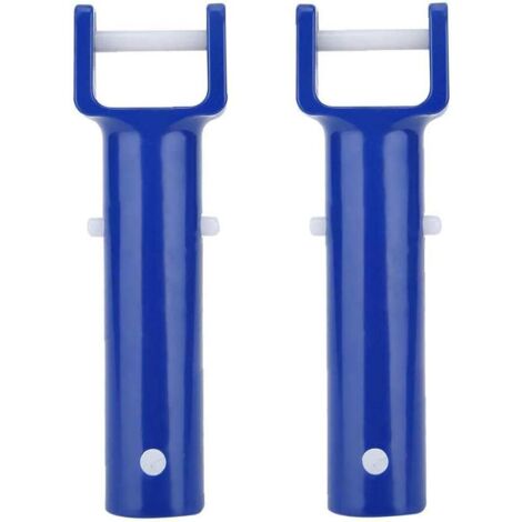 BEBUSINGOTO V-förmiger Griff für Schwimmbadbürsten, V-förmiger Zangenkopf für Schwimmbecken, Ersatzgriff, blaues Kunststoffzubehör, 2 Stück