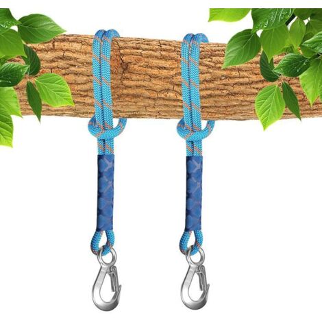 BEBUSINGOTO Baumschaukel-Aufhängung, 2 Stück 60 cm verstellbare Hängematten-Aufhängeseile mit Karabiner, Baumschaukel-Aufhängungsset