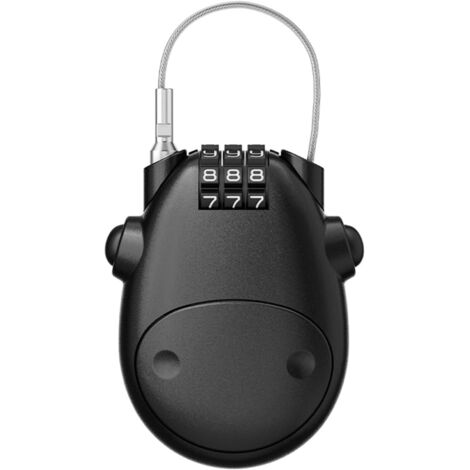 BEBUSINGOTO 3-stelliges Zahlenschloss, kleines Kabelschloss mit 82 cm langem Einzugskabel, Zahlenschloss, Gepäckschloss, Rollerschloss für Motorrad, Fahrrad, Koffer, Kleiderschrank (1/4)