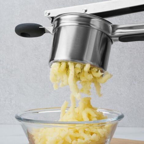 BEBUSINGOTO Mehrzweck-Handkartoffelstampfer aus Edelstahl mit 3 ...
