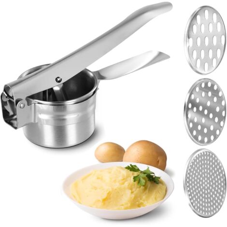 BEBUSINGOTO Mehrzweck-Handkartoffelstampfer aus Edelstahl mit 3 ...