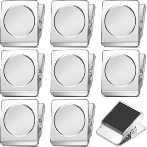 BEBUSINGOTO 10 Stück Magnetclips, Metallmagnetclips, Kühlschrankmagnetclips, Magnetische Zeichenclips für Whiteboard, Kühlschrank, Büro (1/5)