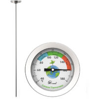 BEBUSINGOTO Kompostthermometer – Edelstahl-Zifferblattthermometer für die Kompostierung zu Hause und im Garten – 54 mm Durchmesser C- und F-Zifferblatt, 500 mm Temperatursonde, Kompostbeschleuniger