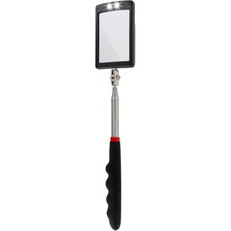 Specchio Da Parete Telescopico Wenko Barona Con LED – Braccio Estensibile 55 Cm, Orientabile, Con Funzione Touch, Alimentazione USB O Batteria