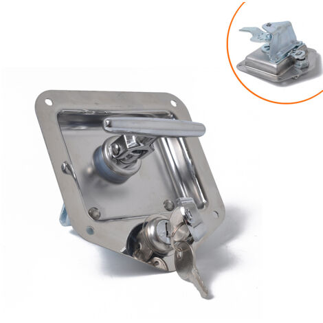 Serratura A Camma Con Maniglia A T In Acciaio Inox Per Camper E Camion – 2 Chiavi, Antipolvere, Impermeabile, 4 Fori Di Montaggio