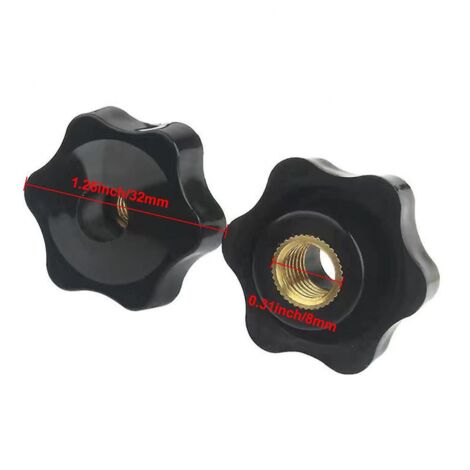 Manopole A Stella M12 – 6 Pezzi, Testa 48mm, In Metallo E Plastica, Per Meccanica, Macchine Utensili E Mobili