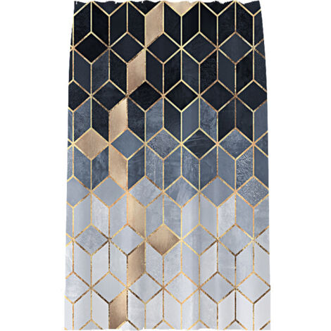 Tenda Da Doccia Con Ananas Stampa Acquerello, 180x180 Cm, In Poliestere, Con 12 Ganci Inclusi – Verde E Giallo