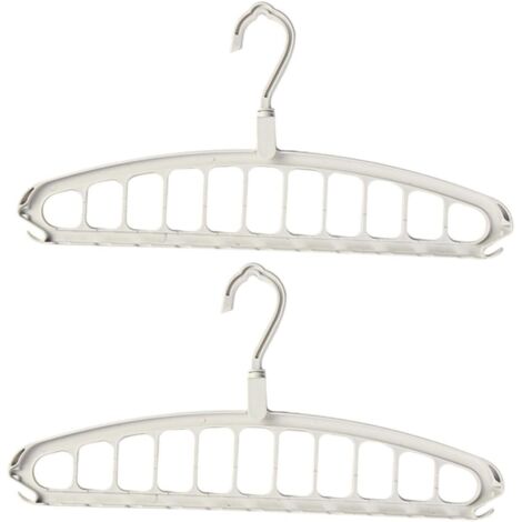 BEBUSINGOTO 2 perchas antideslizantes, perchas de almacenamiento, perchas plegables, tendedero, organizador de perchas para armario, trucos para ahorrar espacio en el armario. (1/4)