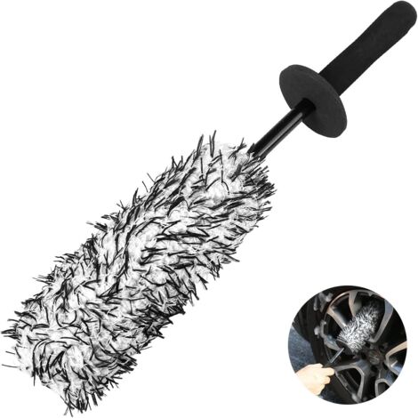 BEBUSINGOTO Cepillo de limpieza para coche de 40 cm, cepillo para llantas, kit de lavado, cepillo completo de microfibra para detalles de automóviles y cepillo delicado para llantas de parabrisas inte (1/5)