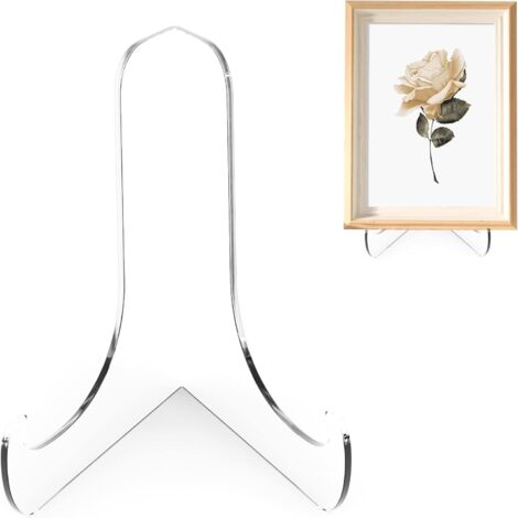BEBUSINGOTO Soporte para placa de acrílico en ángulo de 60 grados, caballete de exhibición de acrílico transparente de 7,6 cm, 7,6 cm de alto x 8 cm de ancho x 6,35 cm de profundidad (paquete de 2)