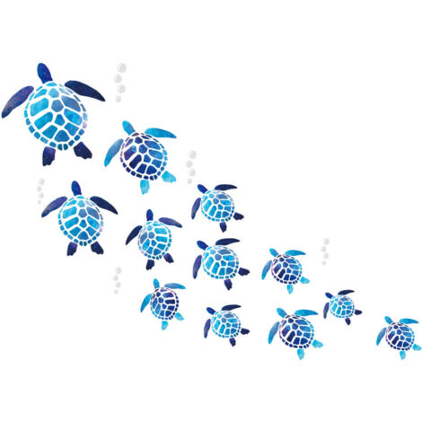 BEBUSINGOTO 12 pegatinas de pared de tortuga marina azul para decorar (12 unidades) (1/4)