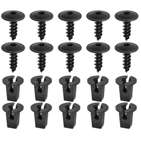 BEBUSINGOTO Juego de clips de sujeción para coche, 20 clips para carrocería, clips de retención de parachoques, tornillos para guardabarros bajo el capó, kit de reemplazo de clips de retención de empu (1/5)