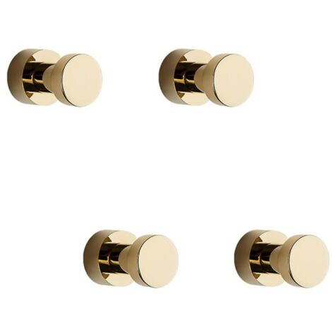 BEBUSINGOTO Ganchos para toallas dorados (paquete de 4) de metal inoxidable para batas y abrigos, adhesivos o de pared para baño. (1/5)