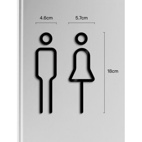 BEBUSINGOTO Placa de metal para pared con letrero para baño de hombre y mujer, etiqueta para lavadero, letrero de baño - Placas plateadas