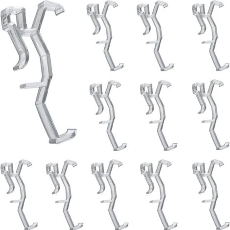 BEBUSINGOTO Lot de 12 clips de retenue cachés en plastique transparent de 6,3 cm pour cantonnière de fenêtre, pièces de stores horizontaux en faux bois et en bois (1/5)