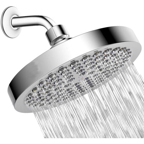 BEBUSINGOTO Cabezal de ducha - Efecto lluvia de alta presión - Diseño de lujo premium - Instalación en 1 minuto - Fácil de limpiar - Repuesto ajustable para cabezales de ducha de baño (redondo de 6") (1/5)