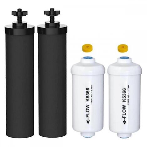 BEBUSINGOTO Reemplazo para filtro de agua con flúor 2 y 2 compatible con el sistema de filtración de agua por gravedad Black (1/5)