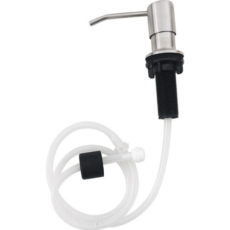 BEBUSINGOTO Dispensador de jabón  en acero inoxidable  Bomba desinfectante  Rotación de 360°  Dispensador de Jabón Líquido - Líquido Lavavajillas - Gel Hidroalcohólico (Tubo flexible de 1m, acero (1/5)