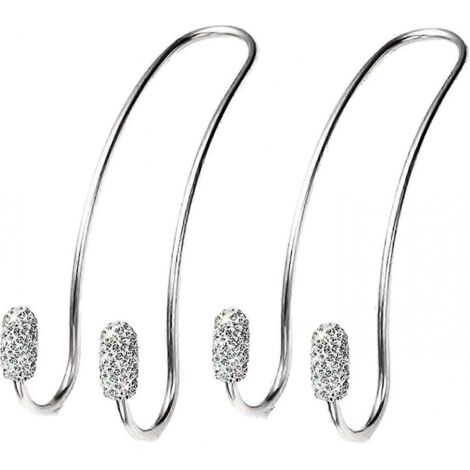 BEBUSINGOTO Ganchos decorativos para coche, 2 piezas para bolsos, ganchos para coche (plateados) (1/5)