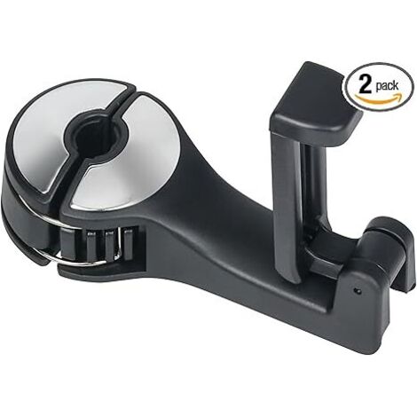BEBUSINGOTO Ganchos ocultos para reposacabezas de coche (2 unidades), 2 en 1, con soporte para teléfono, para carteras, mochilas, juguetes e incluso para botellas (plateado) (1/5)