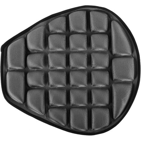 BEBUSINGOTO Cojín para asiento de motocicleta, antideslizante y no inflable, antiestrés y antivibración para motocicleta y bicicleta, 37,5 x 36 cm (gris) (1/5)