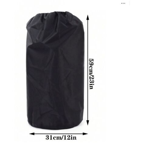 BEBUSINGOTO Funda para tanque de gas, tela Oxford 210D, 31 x 59 cm, color negro, con cordón para el hogar, barbacoas y camping. (1/5)