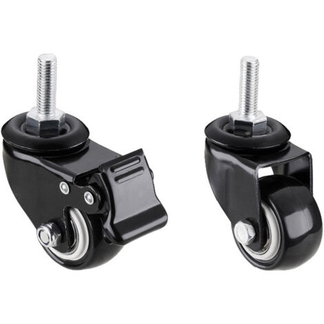 BEBUSINGOTO 4 Ruedas Giratorias 40mm, Ruedas para Muebles, 2 de ellas con Freno, Carros, Armarios, Estanterías