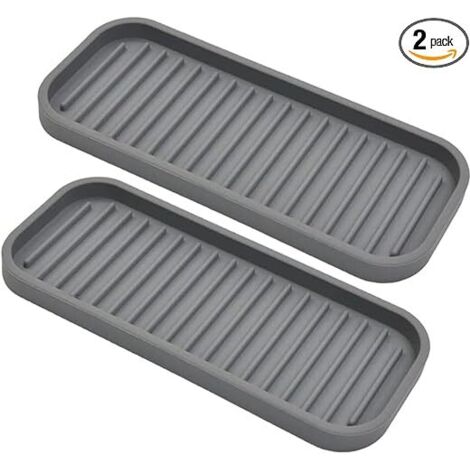 BEBUSINGOTO Soporte de silicona para esponjas, jabonera para encimera de cocina (2 unidades), bandeja impermeable para jabón y esponja, ideal para fregadero, baño, dispensador, estropajos y maquillaje