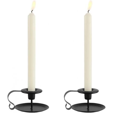 BEBUSINGOTO candelabros retro de hierro negro con pasamanos