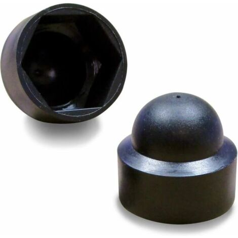 BEBUSINGOTO 100 piezas, tapa protectora de tuerca de tornillo M8, llave de 13 mm, plástico NEGRO
