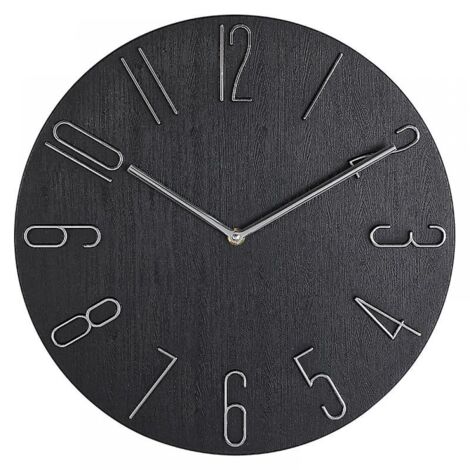 BEBUSINGOTO Reloj de pared sencillo de 12 pulgadas para sala de estar, hogar, dormitorio, color negro