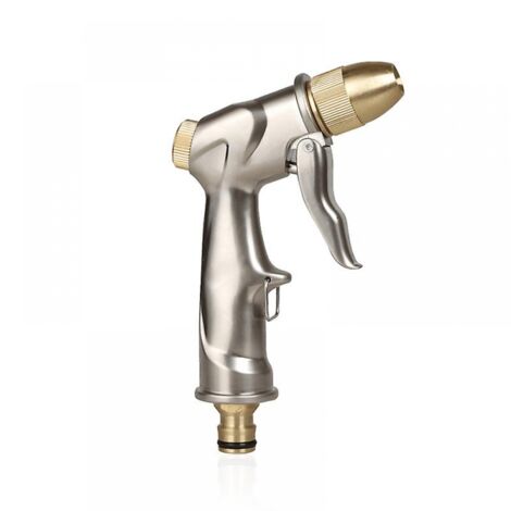 BEBUSINGOTO Pistola de riego de metal, perilla de control de flujo fácil (1/5)