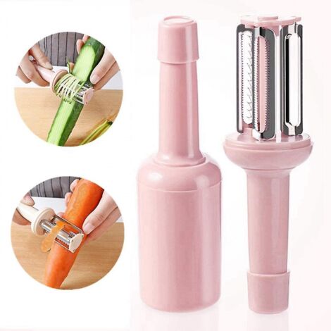 BEBUSINGOTO Pelador 3 en 1 con tapa, pelador multifuncional de cocina, pelador doméstico para patatas, zanahorias y manzanas. (1/5)