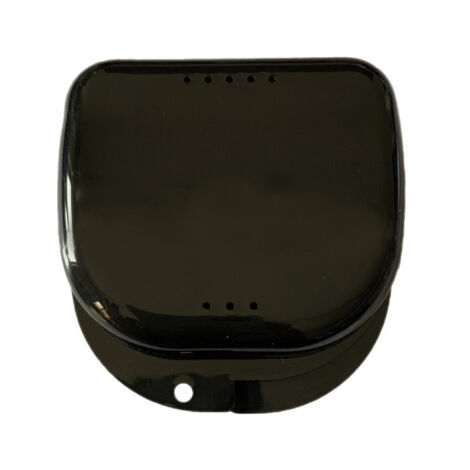 BEBUSINGOTO Estuche para retenedores con orificios de ventilación, estuche para dentaduras postizas de 6 piezas, estuche para protector bucal de ortodoncia con cierre hermético, negro, fácil de usar (1/5)