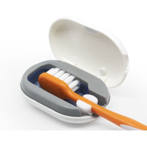 BEBUSINGOTO Esterilizador y soporte para cepillos de dientes UV, funda esterilizadora con luz UV y soporte, estuche limpiador recargable para todo tipo de cepillos de dientes, apto para el hogar y via (1/5)